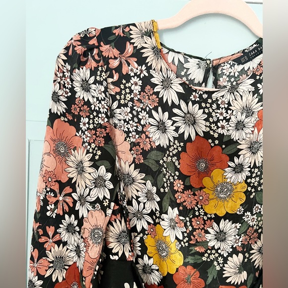 ZARA Floral Long Sleeve Blouse - Picture 4 of 4
